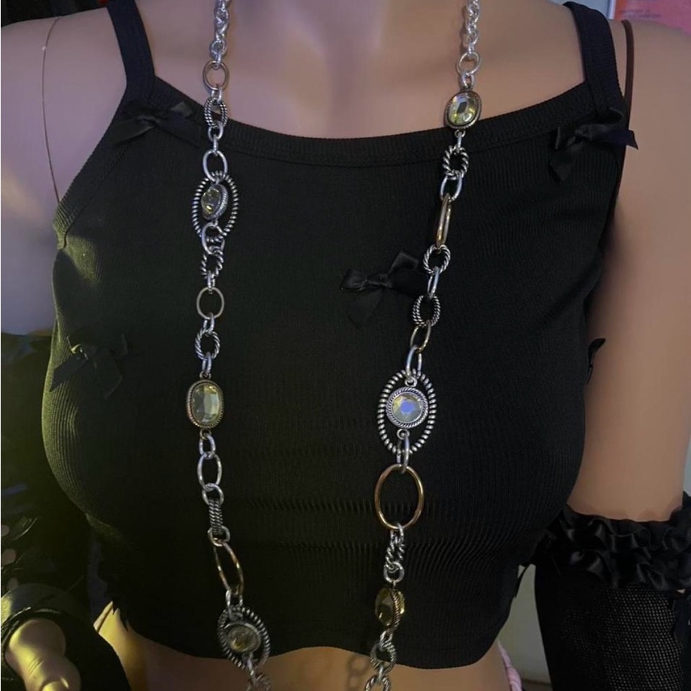 Elegant Vintage Silver and Gold Chain Necklace